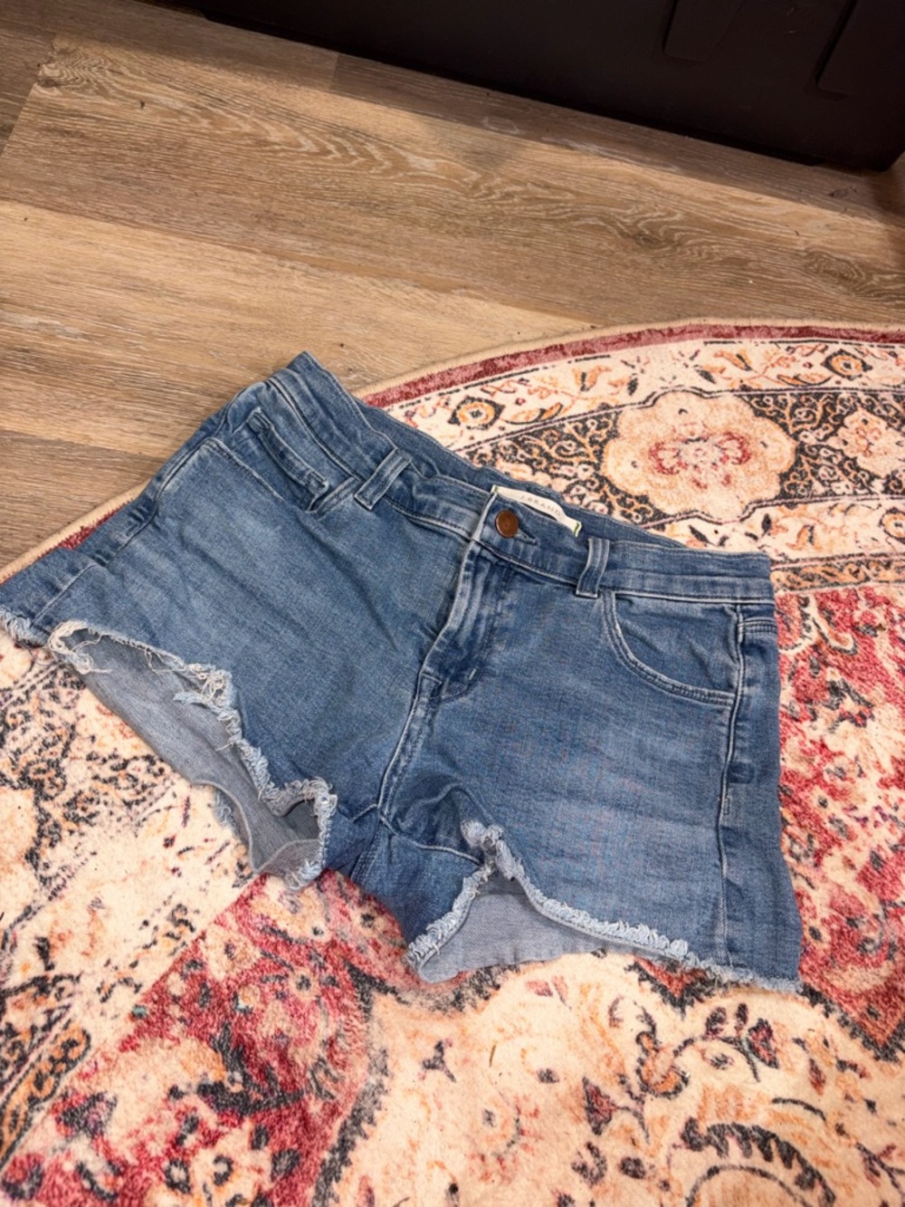 J Brand Blue Distressed Denim Cutoff Shorts